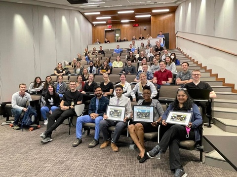 Second-year dental students with faculty and residents of the year