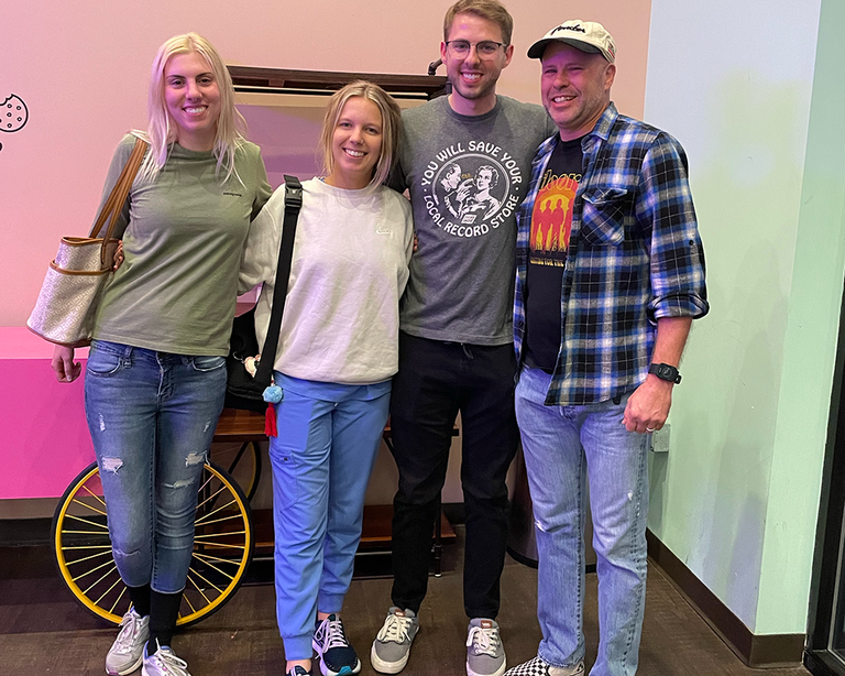 Brandon Cooley's support team is my sister Liz, my girlfriend Julia, me, and then my dad. 