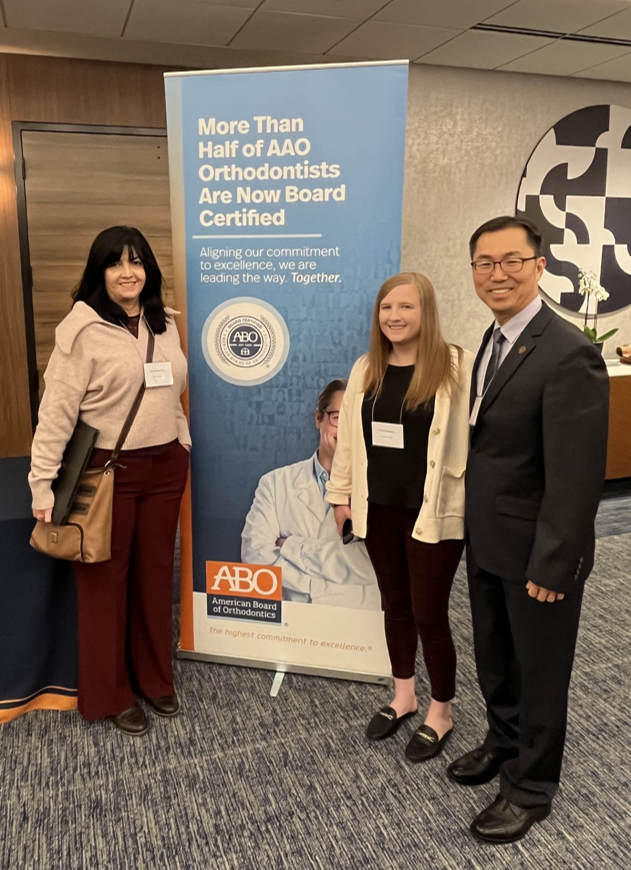Lina Moreno, Emma Mueldener, and Kyungsup Shin at the ABO symposium in St. Louis.