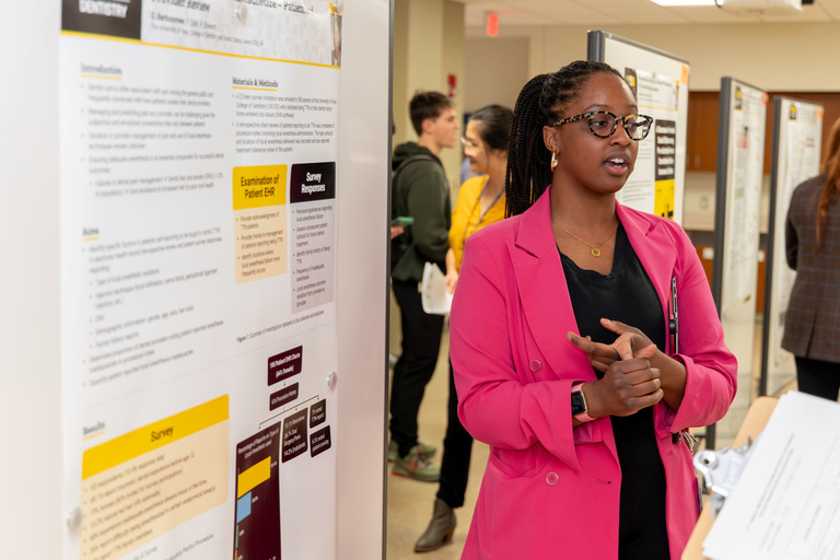 Poster presentations during the 2024 AADOCR Research Day.