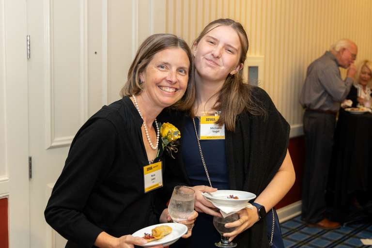 Kecia Leary poses for a photo with her daughter ahead of the 2024 Alumni Reception.