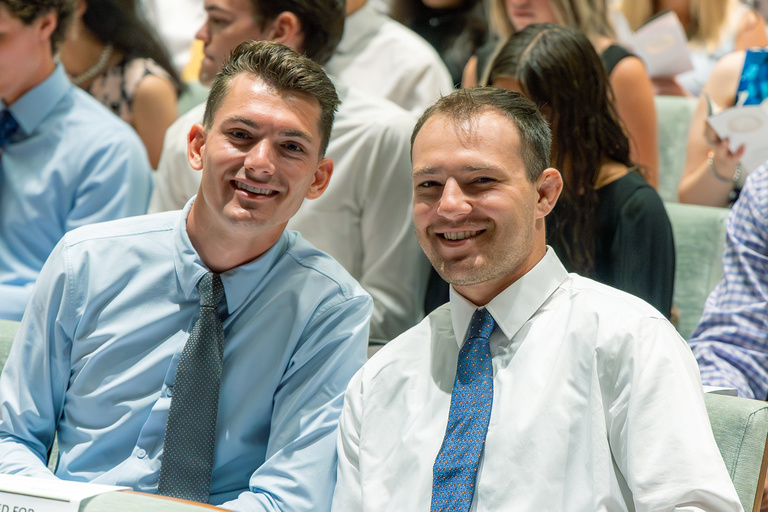 Picture of students sitting at White Coat Ceremony Fall 2024