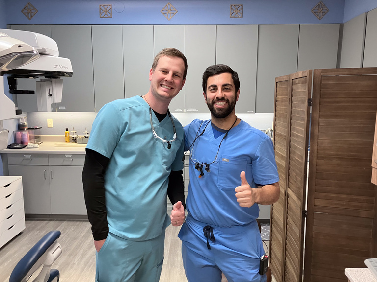 Dental students volunteering at His Hands Dental Clinic in Cedar Rapids.
