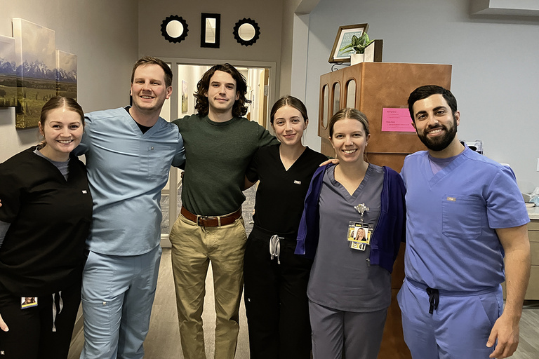 Dental students volunteering at His Hands Dental Clinic in Cedar Rapids.