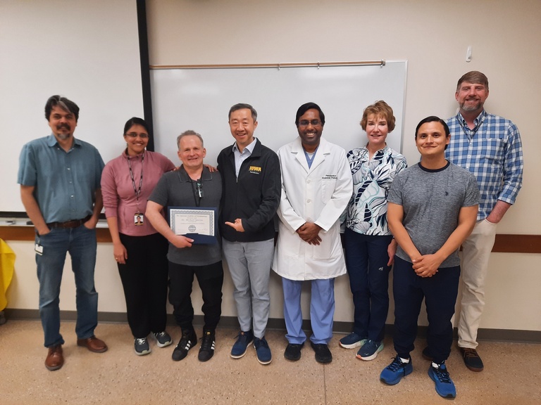 AAP Teaching Award winner Dr. Spector with department faculty