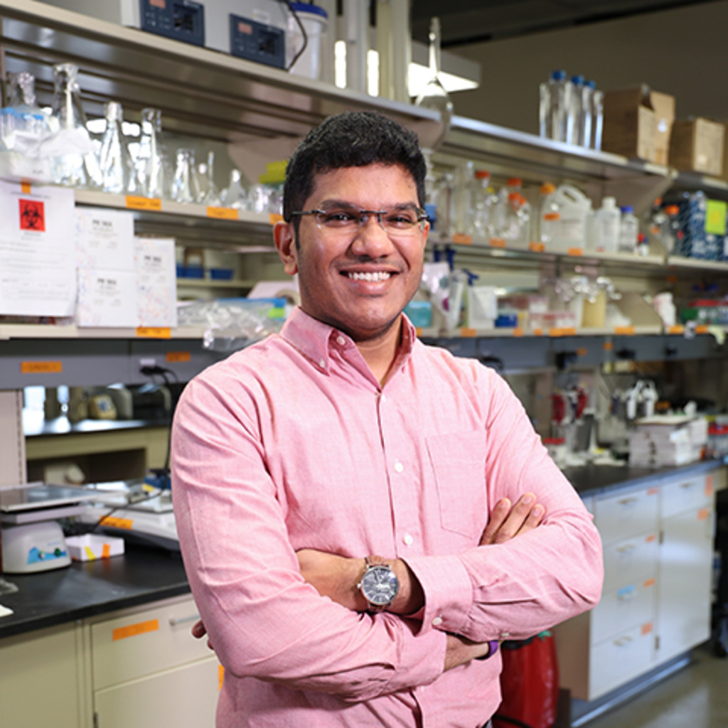 Sukirth Ganesan in his labratory