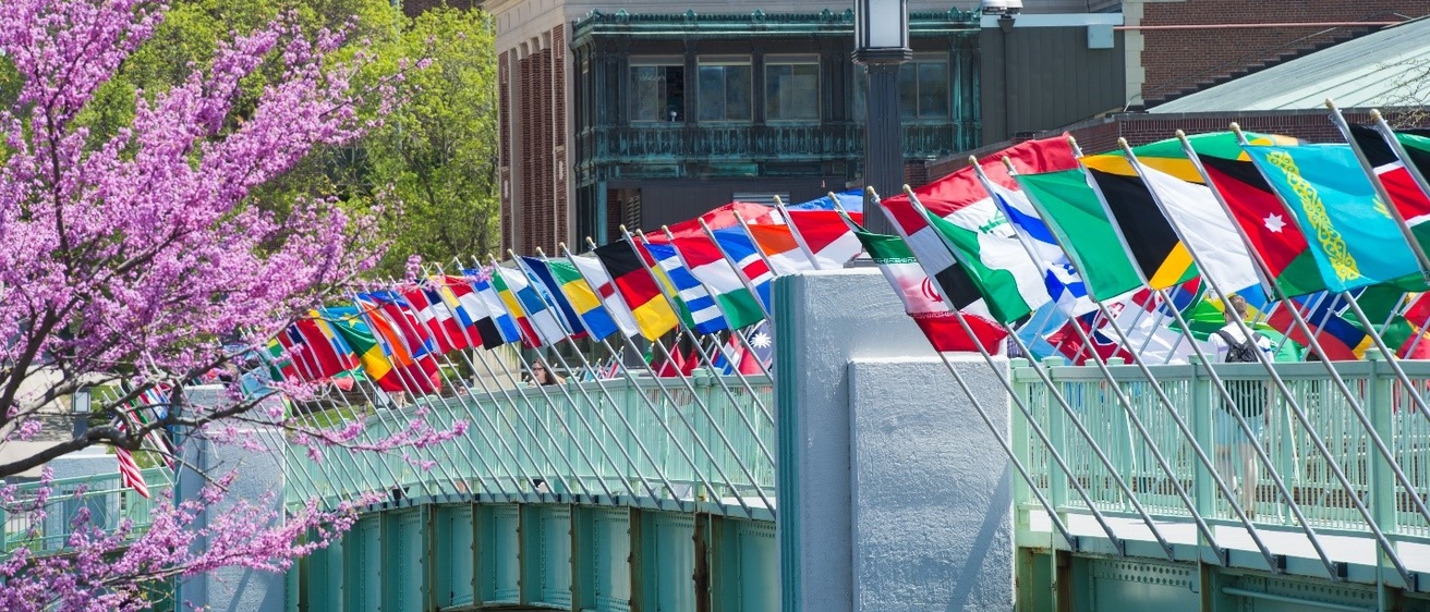 Flags on the IMU Footbridge